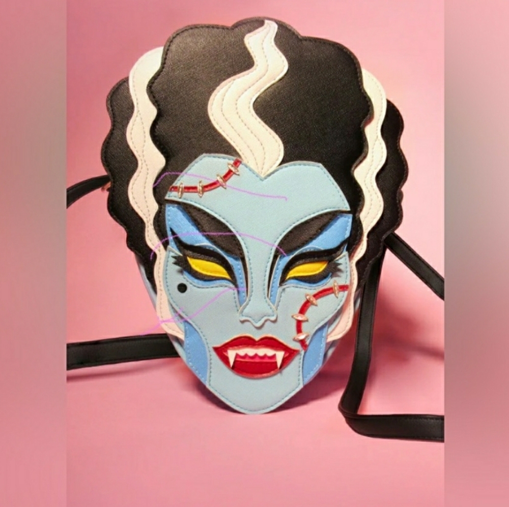 Love Pain and Stitches Pumpkin Kult Bride of Frankenstein Bag